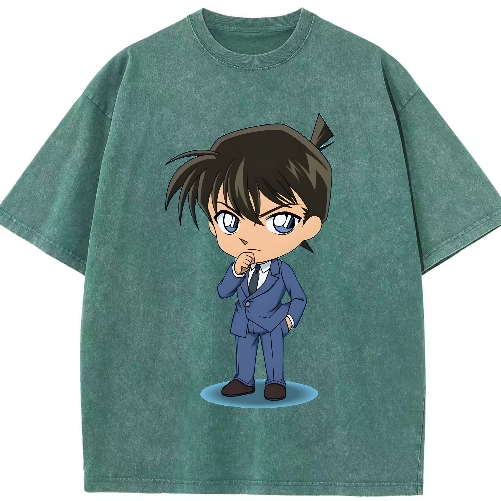 （画像用） 名探偵コナン 江戸川 コナン Detective Conan Conan Edogawa 綿100% ヴィンテージ風 半袖Tシャツ（フロントプリント）